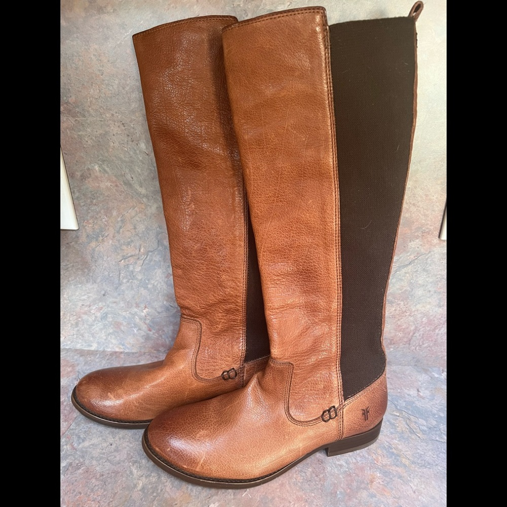 Frye Leather Molly Gore Tall Riding boots